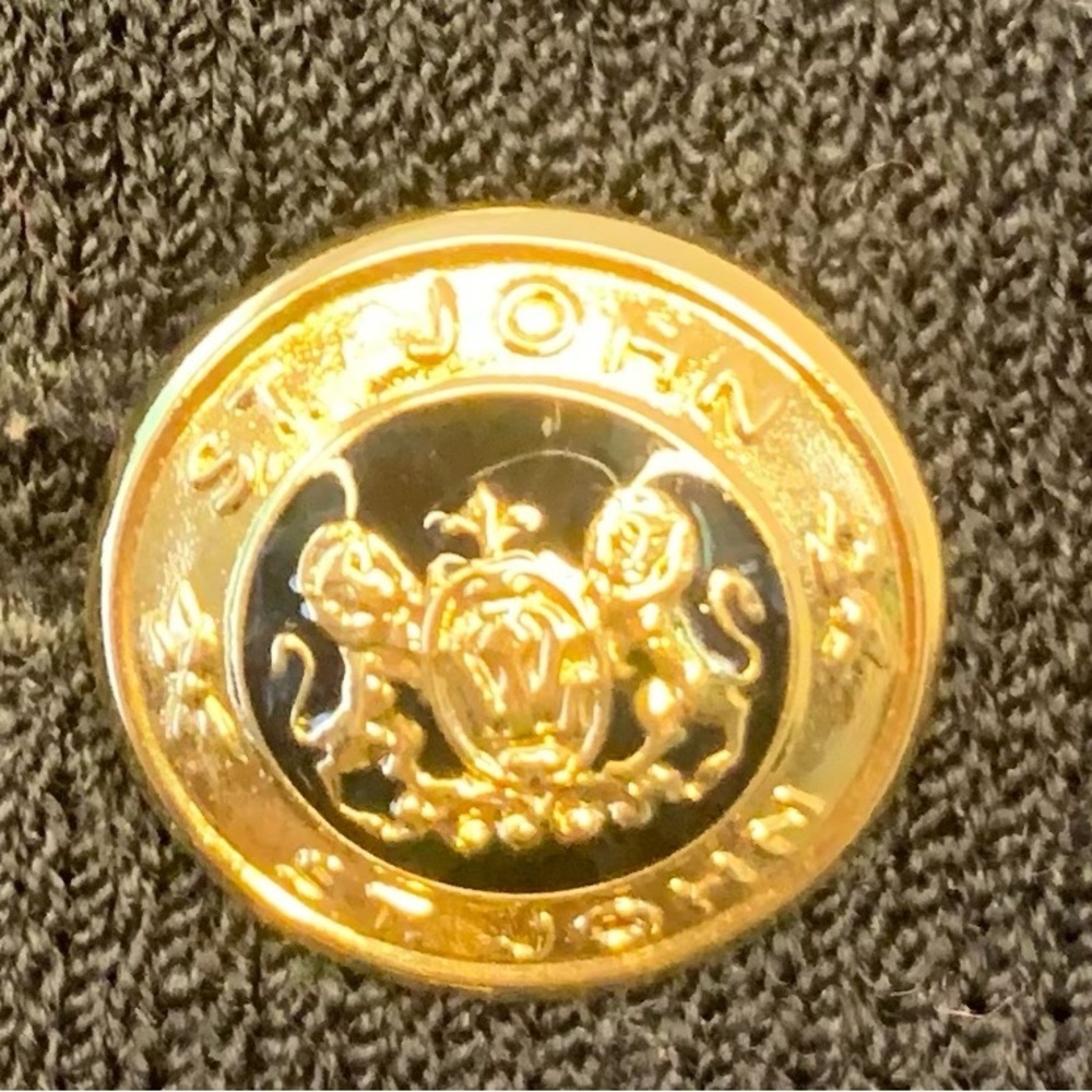 St. John Knit Basic Black Button Front Jacket in … - image 2